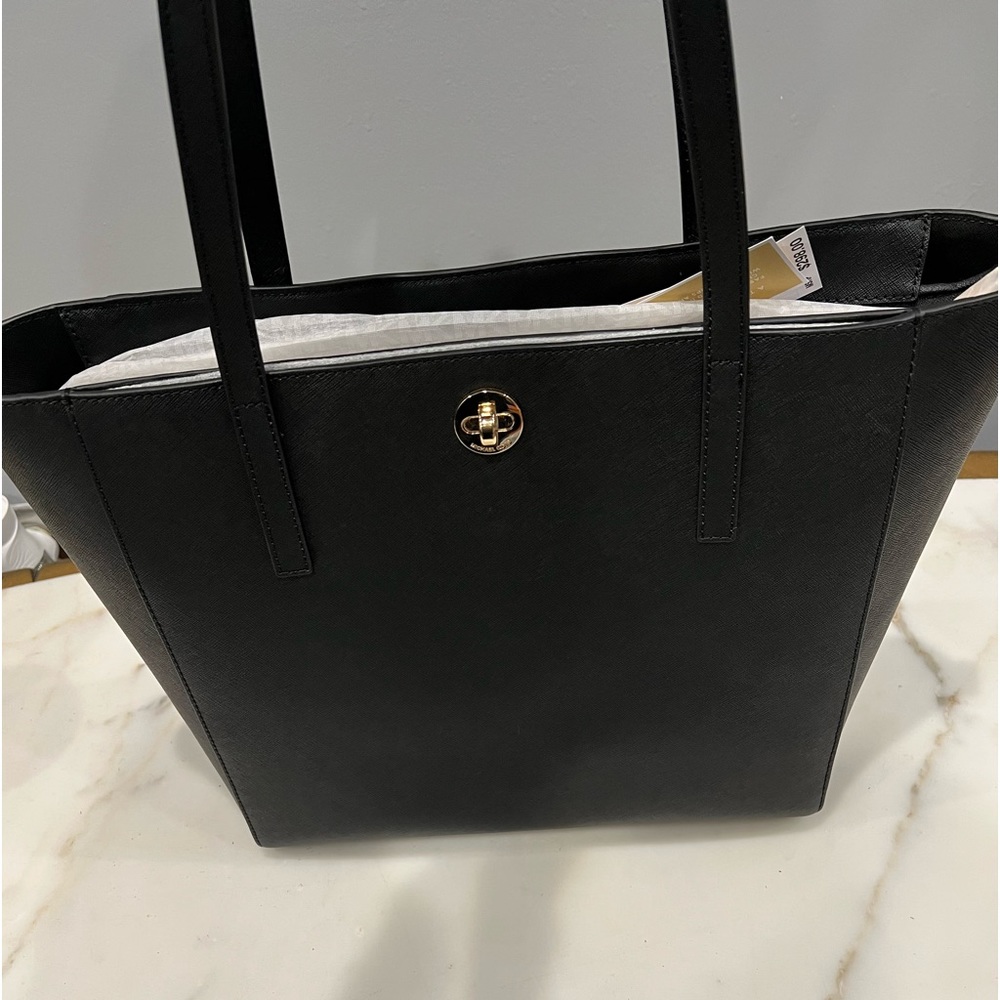 New Michael Kors black leather tote